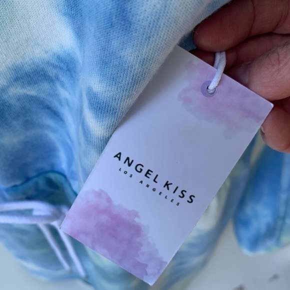 Angel Kiss Tie Dye Sweatshirt Dress NWT in blues & green pastel colors,‎ large - Picture 9 of 9
